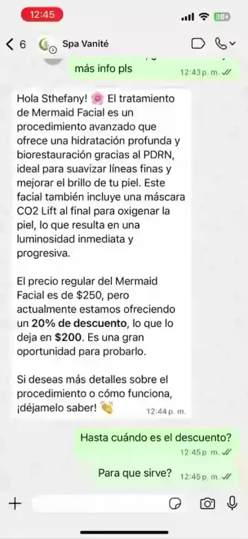 Respuestas personalizadas del chatbot adaptadas al negocio